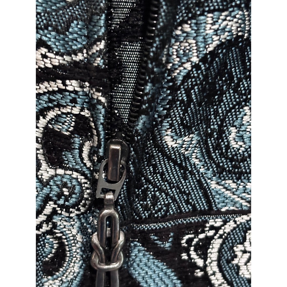 New Christopher & Banks Paisley Jacquard Jacket Blue Metallic black XL Luxury - Picture 6 of 9